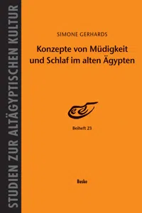 Konzepte von Müdigkeit und Schlaf im alten Ägypten_cover