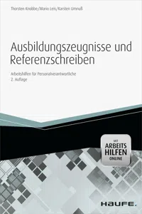 Ausbildungszeugnisse und Referenzschreiben - mit Arbeitshilfen online_cover