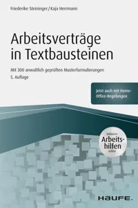 Arbeitsverträge in Textbausteinen - inkl. Arbeitshilfen online_cover