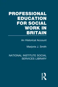 Professional Education for Social Work in Britain_cover