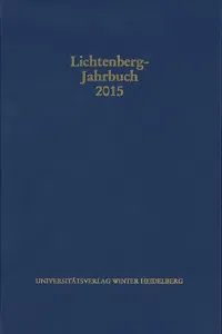 Lichtenberg-Jahrbuch 2015_cover