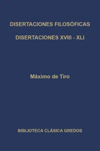 Disertaciones filosóficas XVIII - XLI_cover