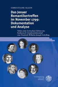 Das Jenaer Romantikertreffen im November 1799: Dokumentation und Analyse_cover