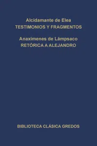 Testimonios y fragmentos. Retórica a Alejandro._cover