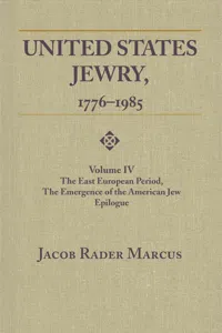 United States Jewry, 1776-1985_cover