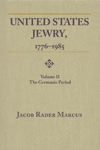 United States Jewry, 1776-1985_cover