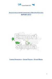 Analisi delle esportazioni della Regione Siciliana Report 2013_cover