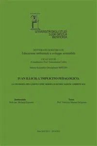 Ivan Illich; l'implicito pedagogico. La filosofia del limite come modello di educazione ambientale_cover