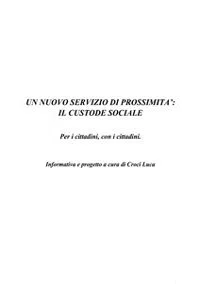 Un nuovo servizio di prossimità: il Custode Sociale_cover