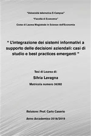 L'integrazione dei sistemi informativi a supporto delle decisioni aziendali