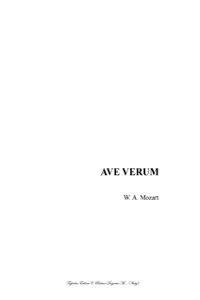 AVE VERUM - W. A. Mozart - For SATB Choir and Organ_cover