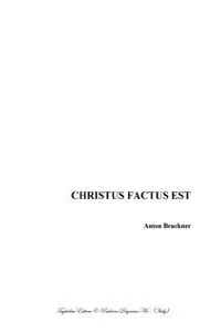 CHRISTUS FACTUS EST - Bruckner - For SATB Choir_cover