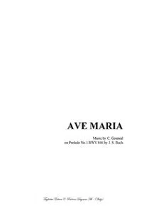 AVE MARIA - Bach-Gounod - For Soprano, or any instrument in C and Piano_cover