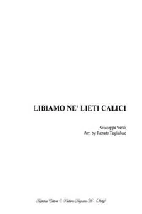 LIBIAMO NE' LIETI CALICI - From "La Traviata" - Acte 1 - Verdi - Arr. for Soli, SATB Choir and Piano_cover