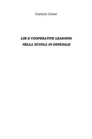 Lim e cooperative learning Nella scuola in ospedale