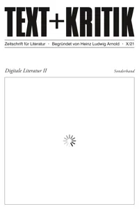 TEXT + KRITIK Sonderband - Digitale Literatur II_cover