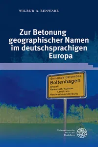 Zur Betonung geographischer Namen im deutschsprachigen Europa_cover