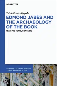 Edmond Jabès and the Archaeology of the Book_cover