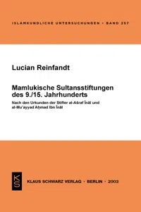 Mamlukische Sultansstiftungen des 9./15. Jahrhunderts_cover