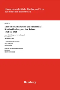 Die Steuerkonskription des Sandschaks Stuhlweißenburg aus den Jahren 1563 bis 1565_cover