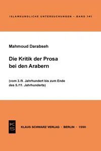 Die Kritik der Prosa bei den Arabern_cover