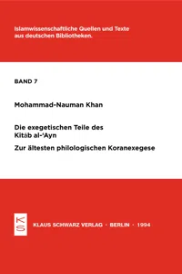 Die exegetischen Teile des Kitab al-'Ayn_cover