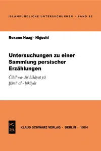 Untersuchungen zu einer Sammlung persischer Erzählungen_cover