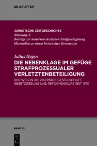 Die Nebenklage im Gefüge strafprozessualer Verletztenbeteiligung_cover