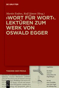 ›Wort für Wort‹ – Lektüren zum Werk von Oswald Egger_cover