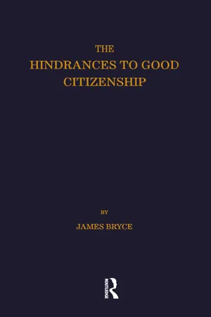 Hindrances to Good Citizenship