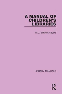 A Manual of Children's Libraries_cover