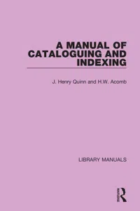 A Manual of Cataloguing and Indexing_cover