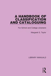 A Handbook of Classification and Cataloguing_cover