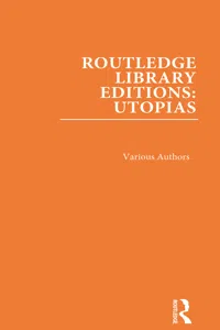 Routledge Library Editions: Utopias_cover