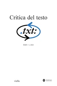 Critica del testo Vol. 24/1_cover