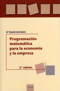 Programación matemática para la economía y la empresa_cover