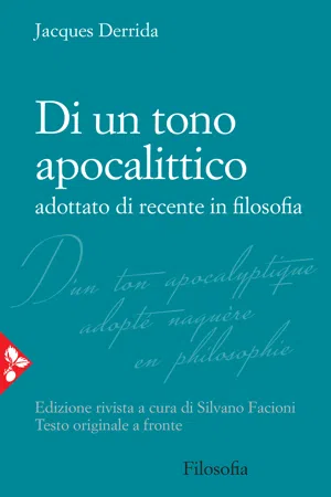 Di un tono apocalittico adottato di recente in filosofia