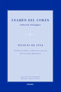 Examen del Corán. Nicolás de Cusa_cover