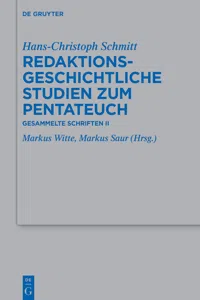 Redaktionsgeschichtliche Studien zum Pentateuch_cover