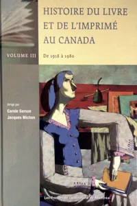 Histoire du livre et de l'imprimé au Canada vol. III_cover