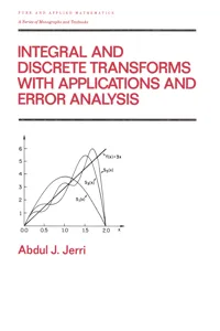 Integral and Discrete Transforms with Applications and Error Analysis_cover