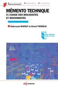 Mémento technique à l'usage des biologistes et biochimistes_cover