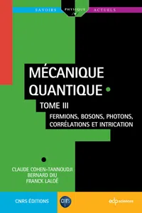 Mécanique quantique - Tome 3_cover