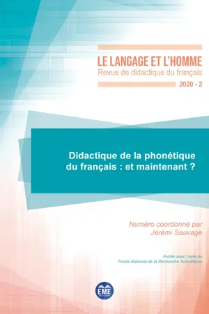 Didactique de la phonétique du français : et maintenant ?