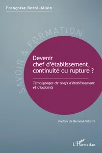 Devenir chef d'établissement, continuité ou rupture ?_cover