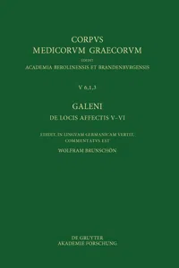 Galeni De locis affectis V–VI / Galen, Über das Erkennen erkrankter Körperteile V–VI_cover