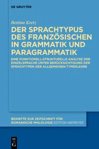 Der Sprachtypus des Französischen in Grammatik und Paragrammatik_cover