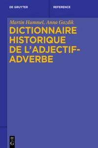 Dictionnaire historique de l'adjectif-adverbe_cover