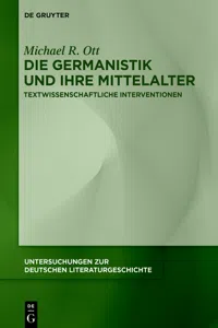 Die Germanistik und ihre Mittelalter_cover