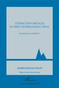 L'infraction-obstacle en droit international pénal_cover